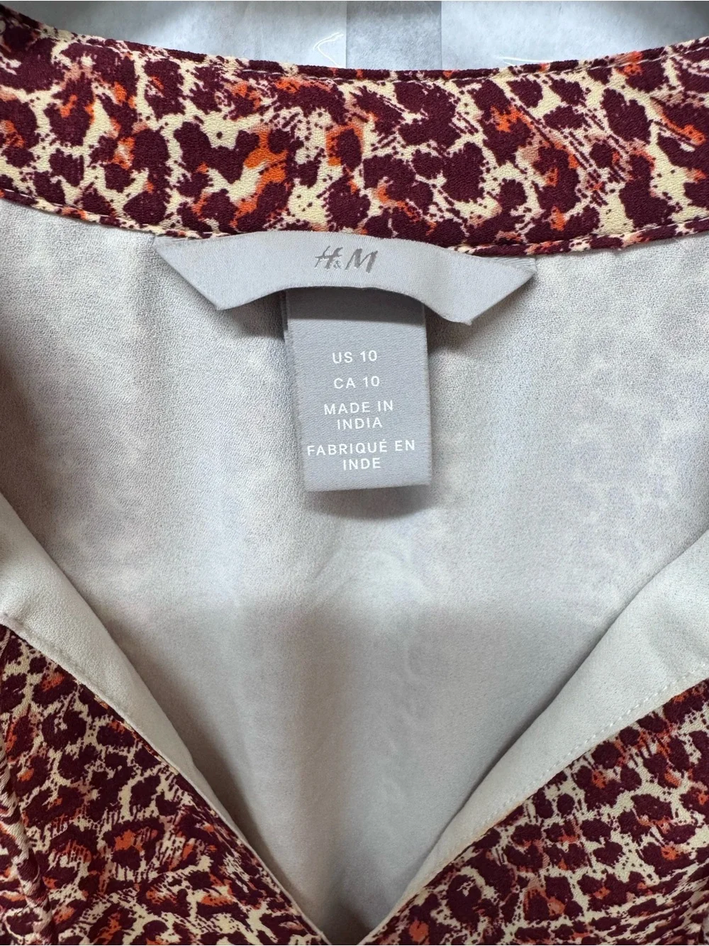 H&M Animal Print Long Sleeve Dress – Size 10